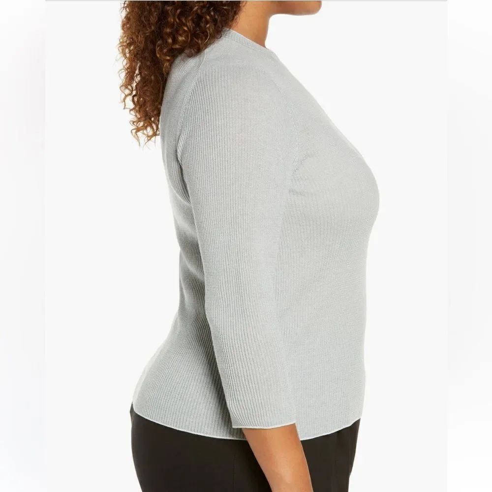 Vince Ribbed Cotton Sweater 3/4 Sleeves Top XXXL - Picture 3 of 14